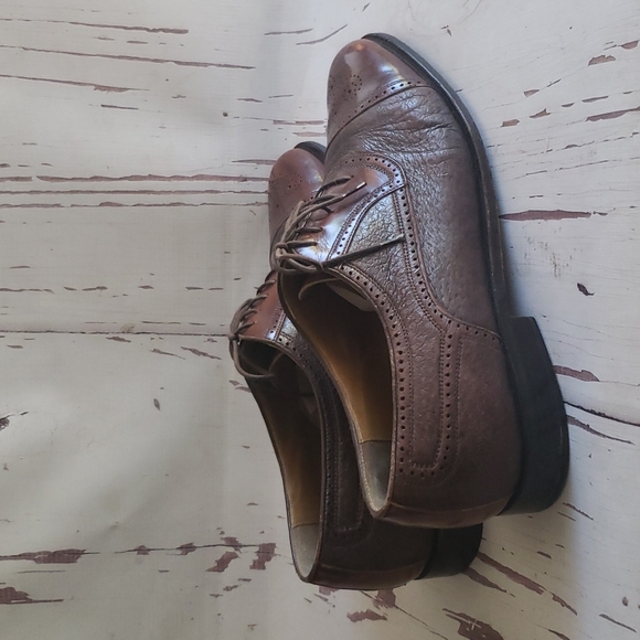 Johnston & Murphy 12 toe cap patent ant textured soft leather formal men… - Picture 2 of 8